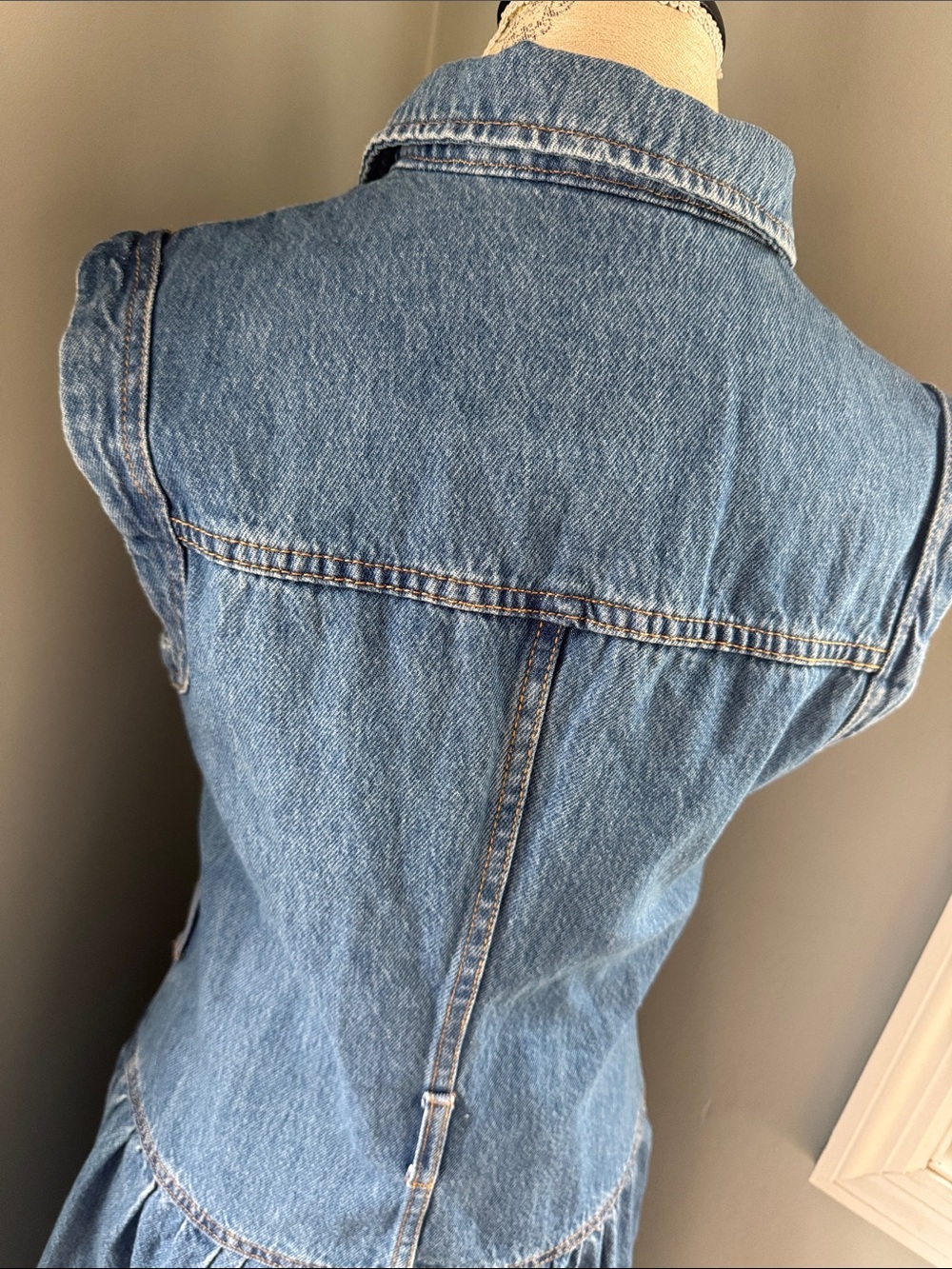 Universal thread denim western sleeveless corset full skirt midi dress Medium - Picture 7 of 10